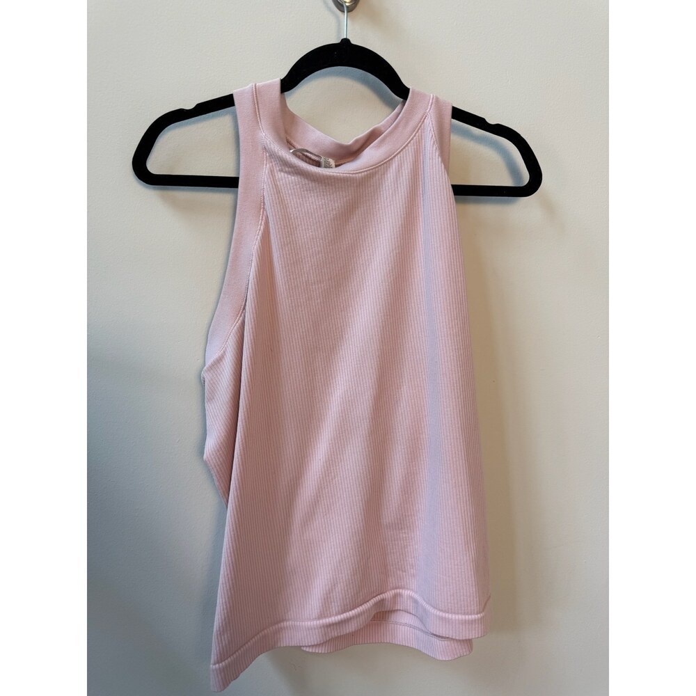 Athleta Blush Ribbed High Neck Tank Top Size 1X